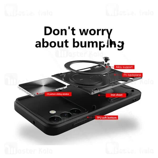 قاب ضد ضربه مگنتی Samsung Galaxy M54 5G Magnetic Support Case دارای محافظ دوربین — تصویر ۶