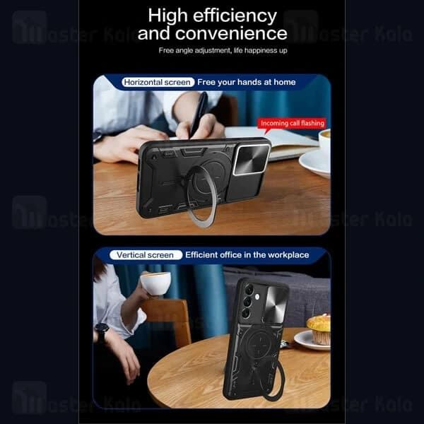 قاب ضد ضربه مگنتی Samsung Galaxy M54 5G Magnetic Support Case دارای محافظ دوربین — تصویر ۵