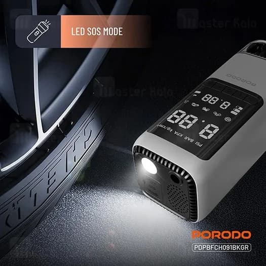 پاوربانک 8000 و کمپرسور باد و جامپ استارتر خودرو پرودو Porodo PDPBFCH091BKGR — تصویر ۷