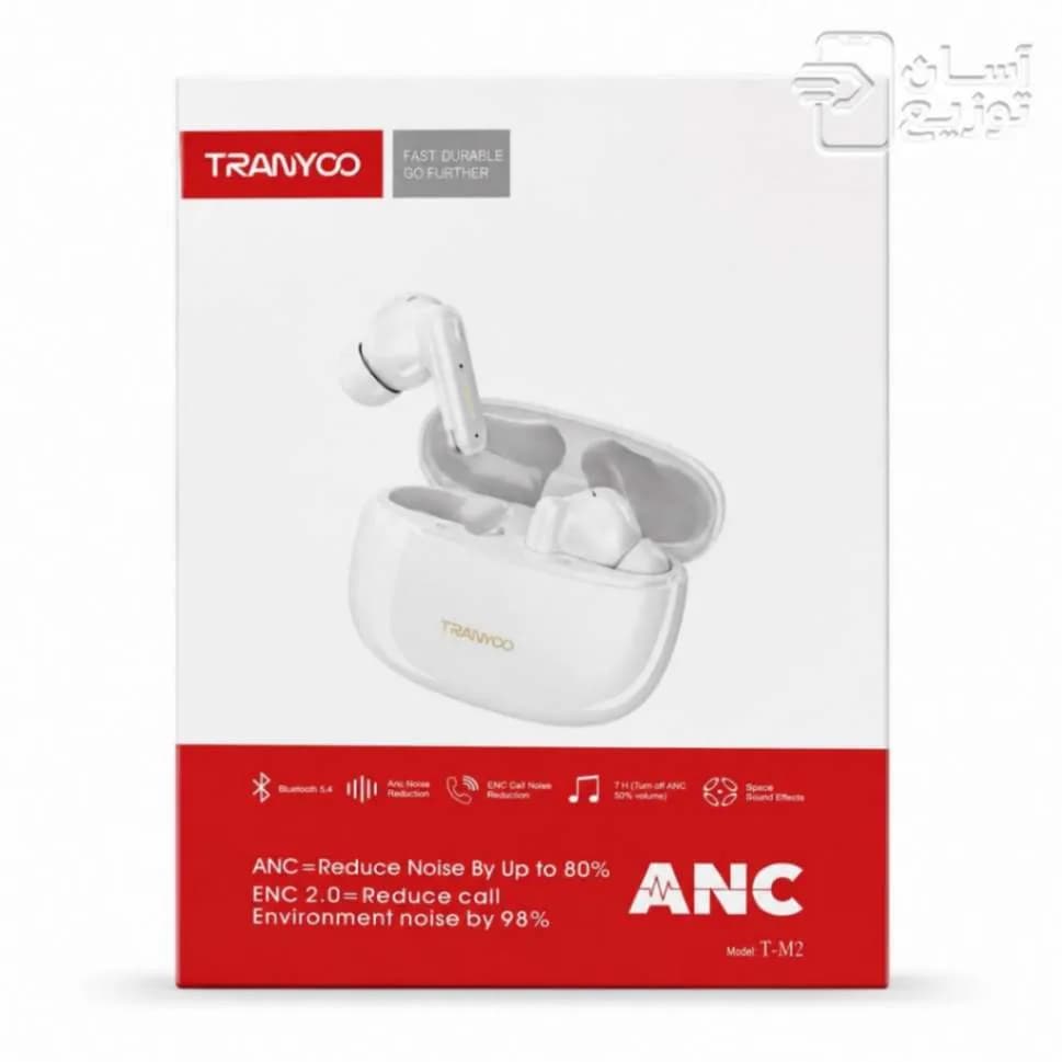 هندزفری بلوتوثی / ایرپاد ترانیو Tranyoo مدل T-M2 با قابلیت ANC + حذف نویز صدای اطراف تا 98درصد + گارانتی 6 ماهه آسان توزیع — تصویر ۲