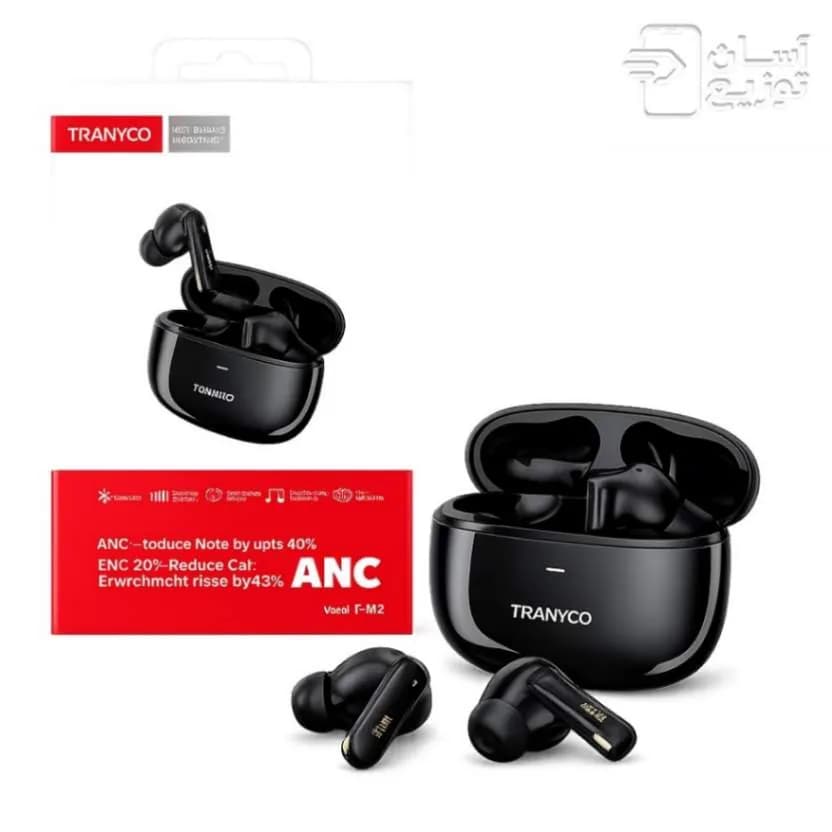 هندزفری بلوتوثی / ایرپاد ترانیو Tranyoo مدل T-M2 با قابلیت ANC + حذف نویز صدای اطراف تا 98درصد + گارانتی 6 ماهه آسان توزیع — تصویر ۳