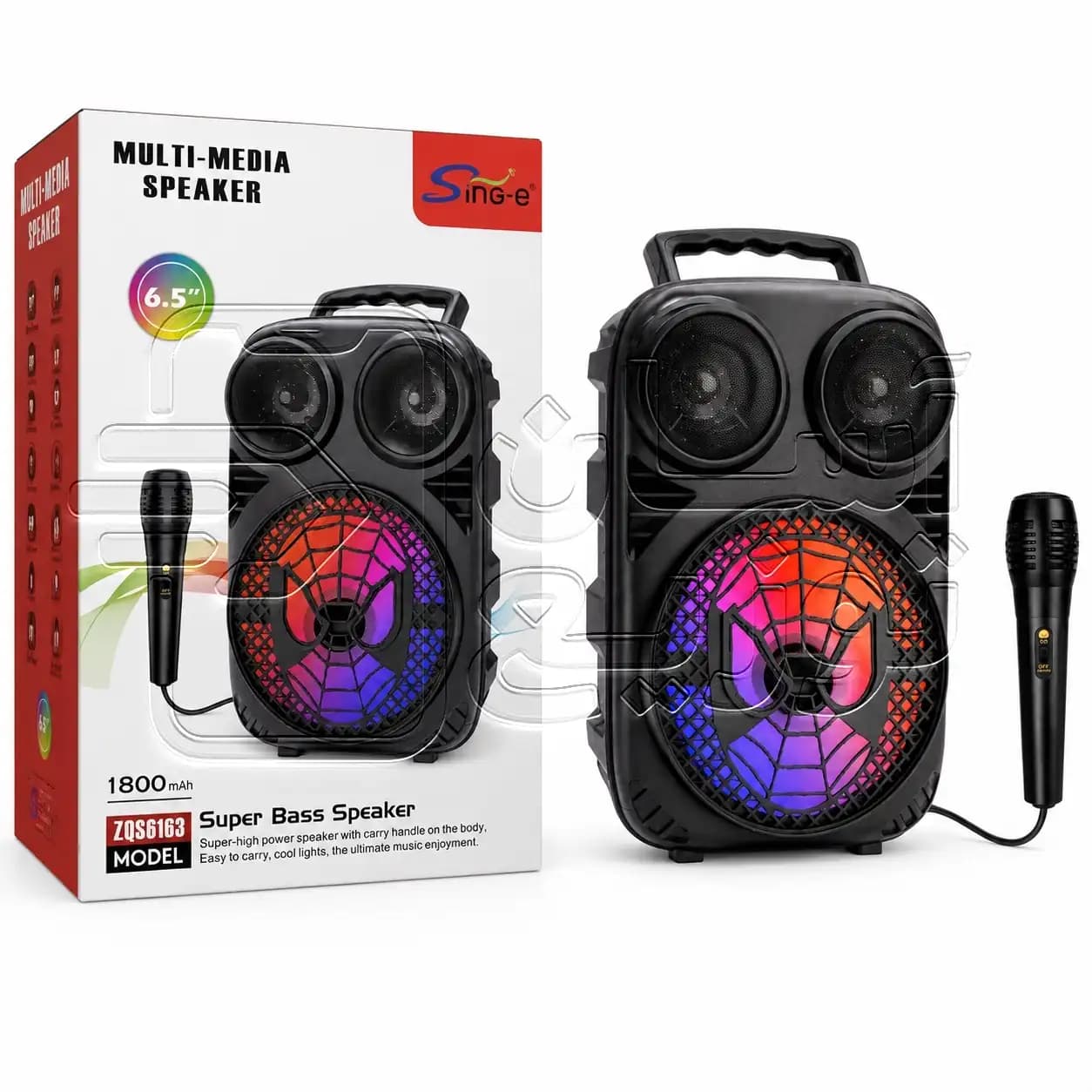 اسپیکر بلوتوثی ساین Sing-e مدل ZQS 6163 + میکروفون — تصویر ۲