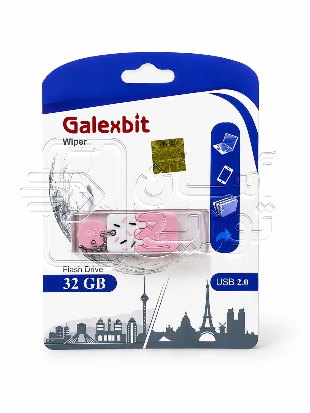 فلش مموری گلکسبیت Galexbit مدل wiper USB0.2 روکش سیلیکونی ظرفیت 32 گیگابایت