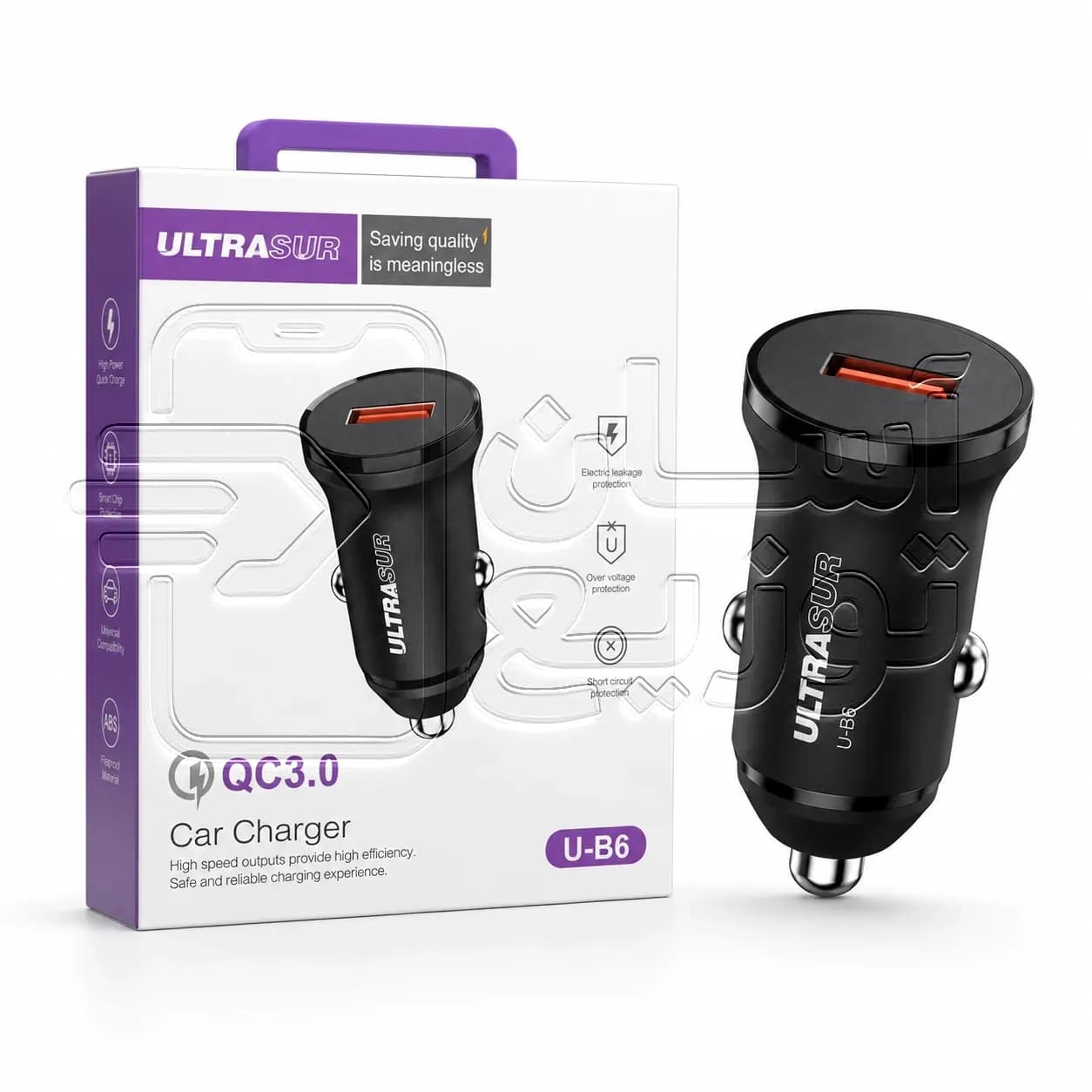 شارژر فندکی تک پورت USB اولتراسور Ultrasur مدل U-B6 — تصویر ۲