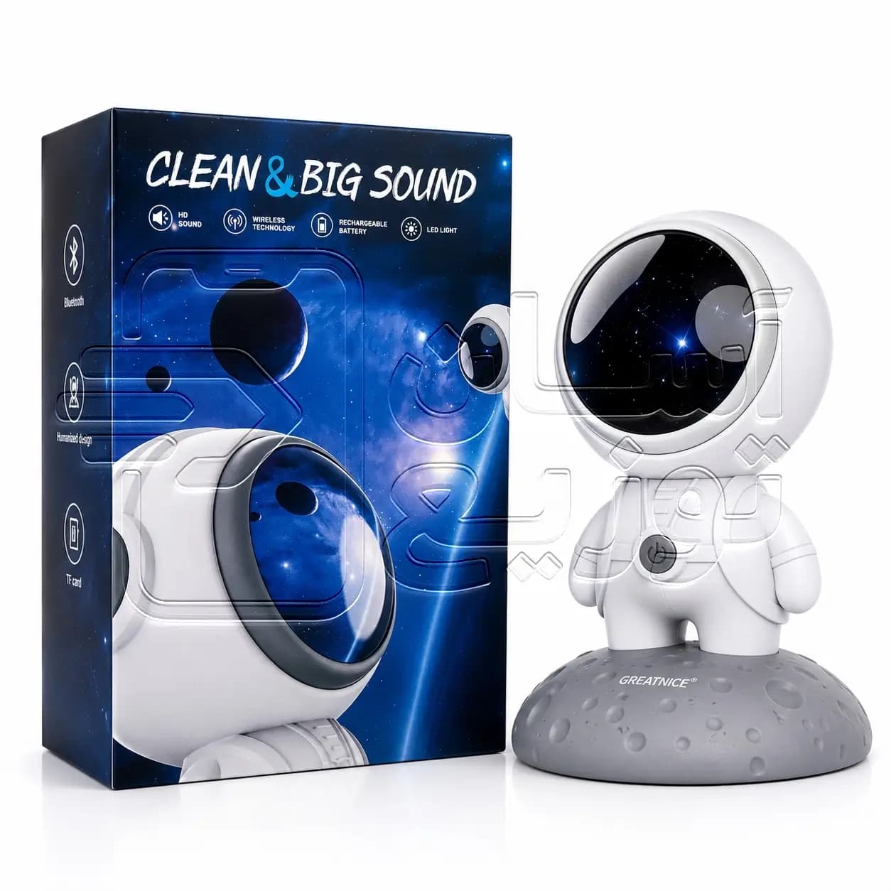 اسپیکر بلوتوثی طرح آدم فضایی great nice مدل wireless speaker space man GTS-2097 — تصویر ۲