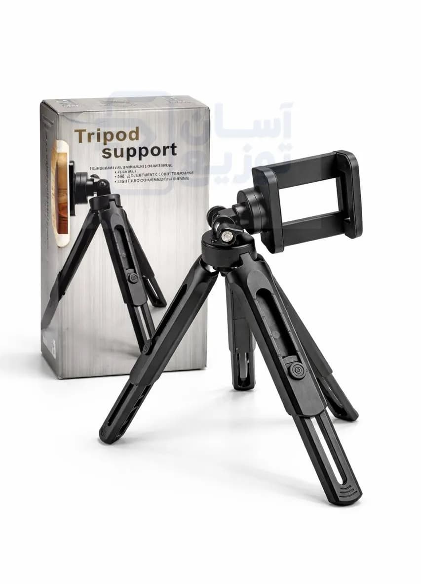 سه پایه نگهدارنده گوشی موبایل و دوربین و مونوپاد مدل tripod support مناسب برای فیلمبرداری و تولید محتوا