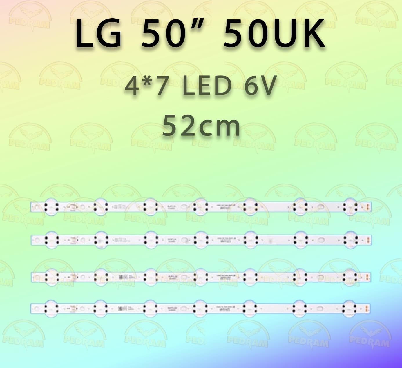 بک‌ لایت ال جی 50 اینچ مدل 50UM – 50UK – 50UK6300-50UM6300.LEDBAR LG 50″UK 50UK 50UM7300 4*7LED 6V 52CM