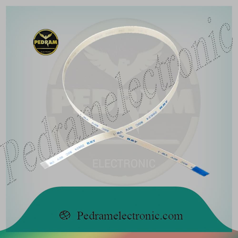کابل فلت FFC ۸ پین فاصله ۰٫۵ میلیمتر مدل Makos B – طول ۳۰ سانتیمتر، نوع برعکس (Reverse Type)