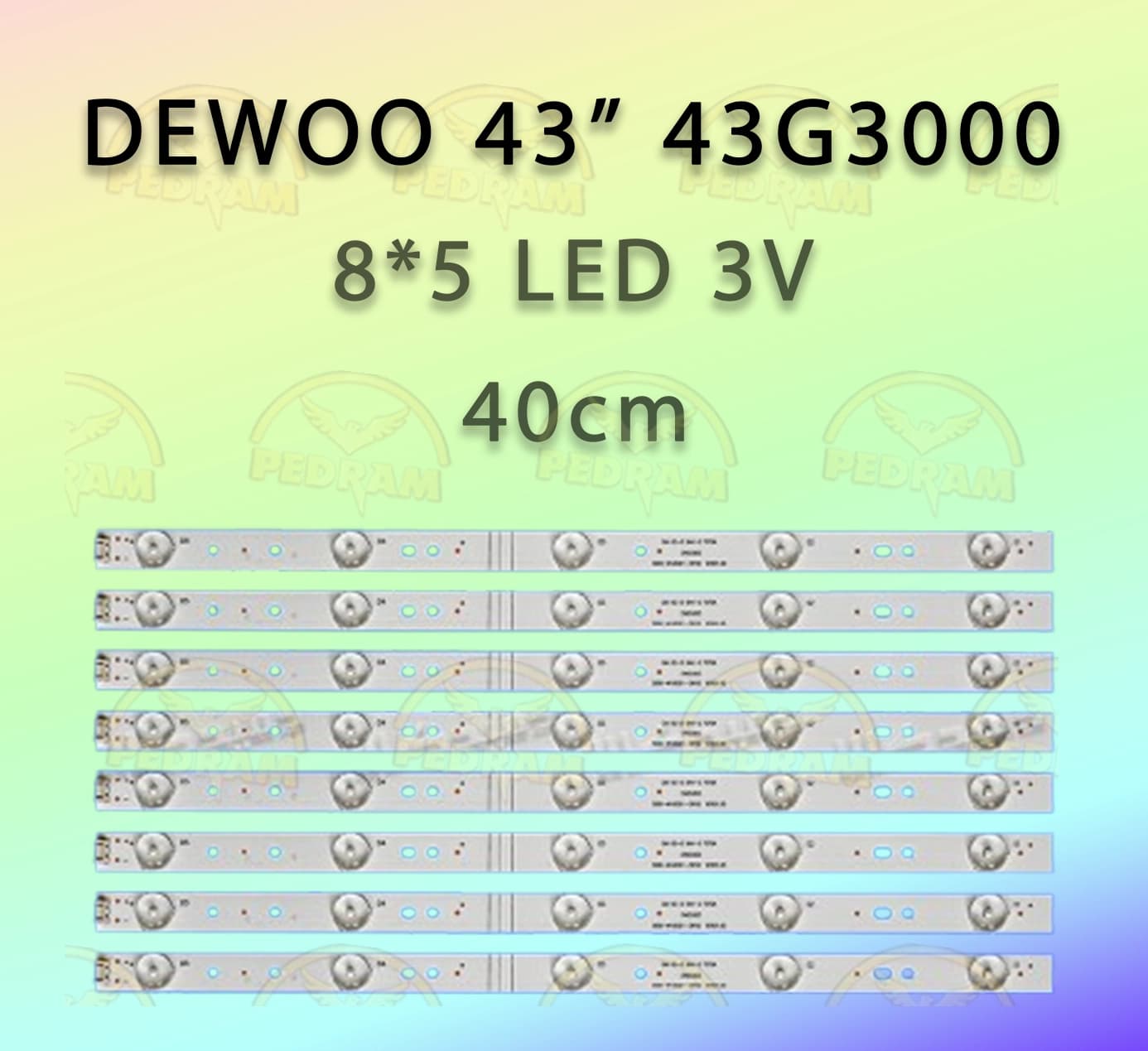 بکلایت LEDBAR DEWOO 43″ G3000 — نوار نوری ۸ شاخه ۵LED مخصوص تلویزیون ۴۳ اینچ دوو