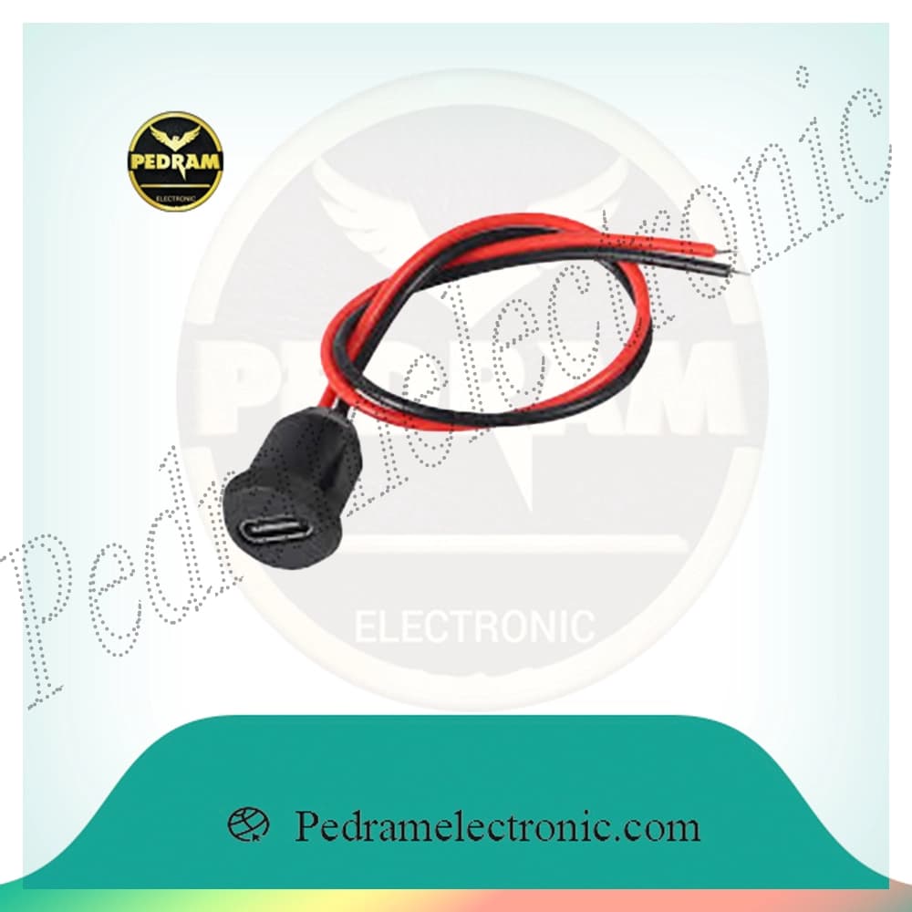 جک مادگی تایپ C سیمدار سرگرد – کانکتور USB Type‑C مادگی با سیم رابط مخصوص تعمیرات