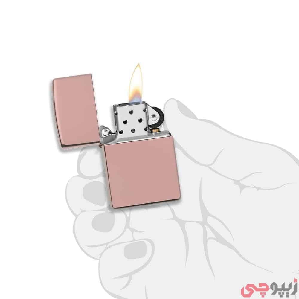 فندک زیپو اصل کد 49190 – Original Zippo REG Hp Rose Gold — تصویر ۴