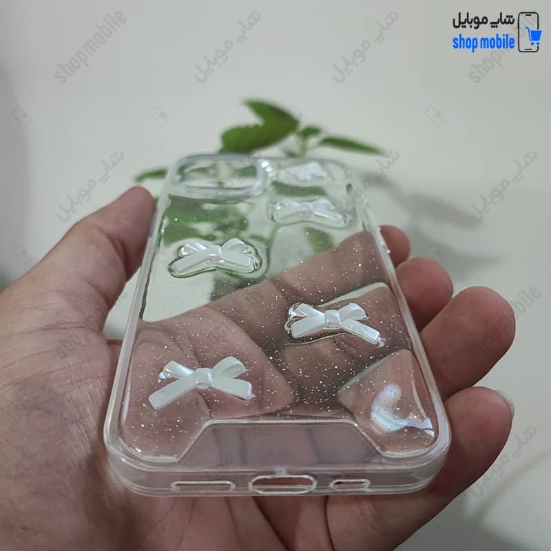 قاب گوشی آیفون 14 (کاور رزینی شفاف طرح پروانه و پاپیون برجسته) — تصویر ۸