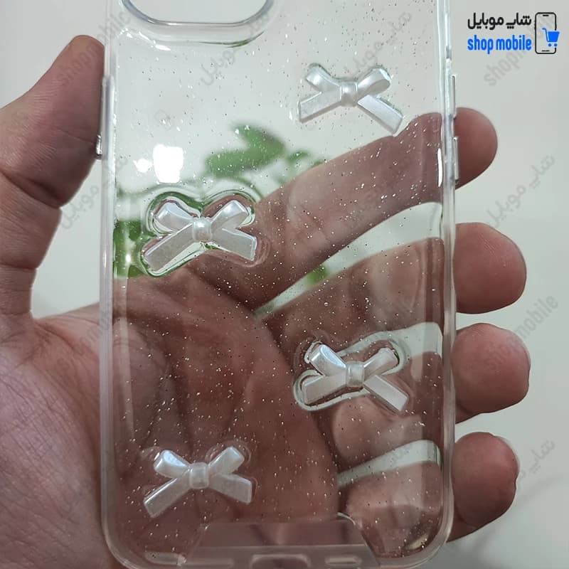 قاب گوشی آیفون 14 (کاور رزینی شفاف طرح پروانه و پاپیون برجسته) — تصویر ۷
