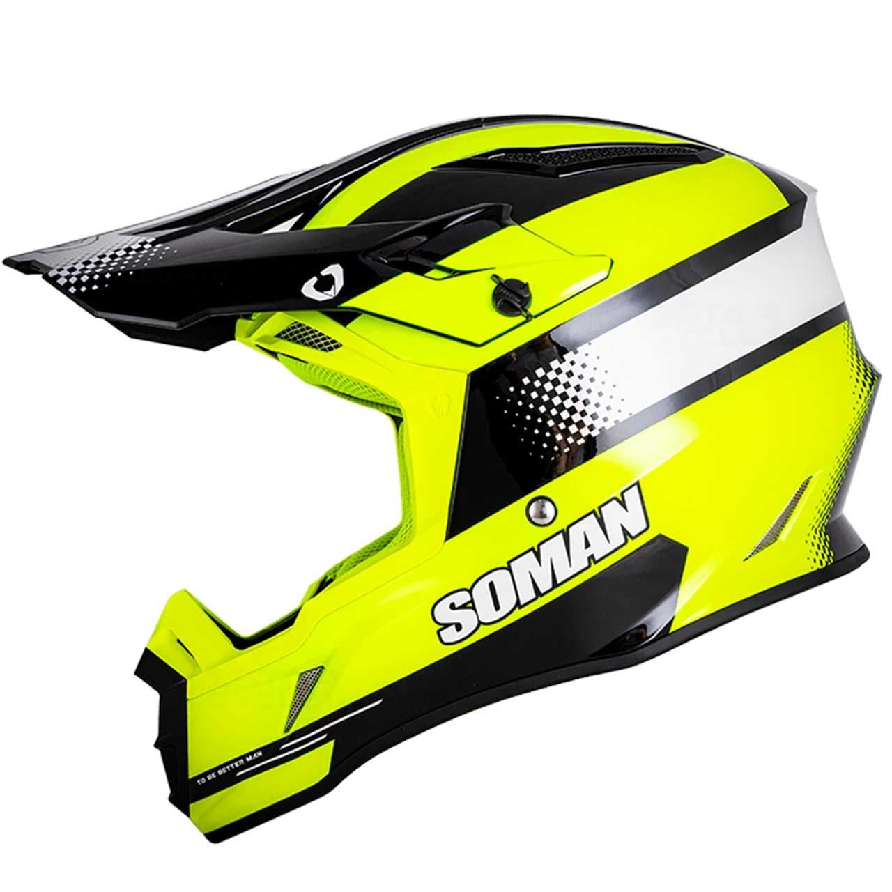 کلاه کاسکت کراسی SOMAN مدل M11 BLACK-YELLOW-STAR-LORD