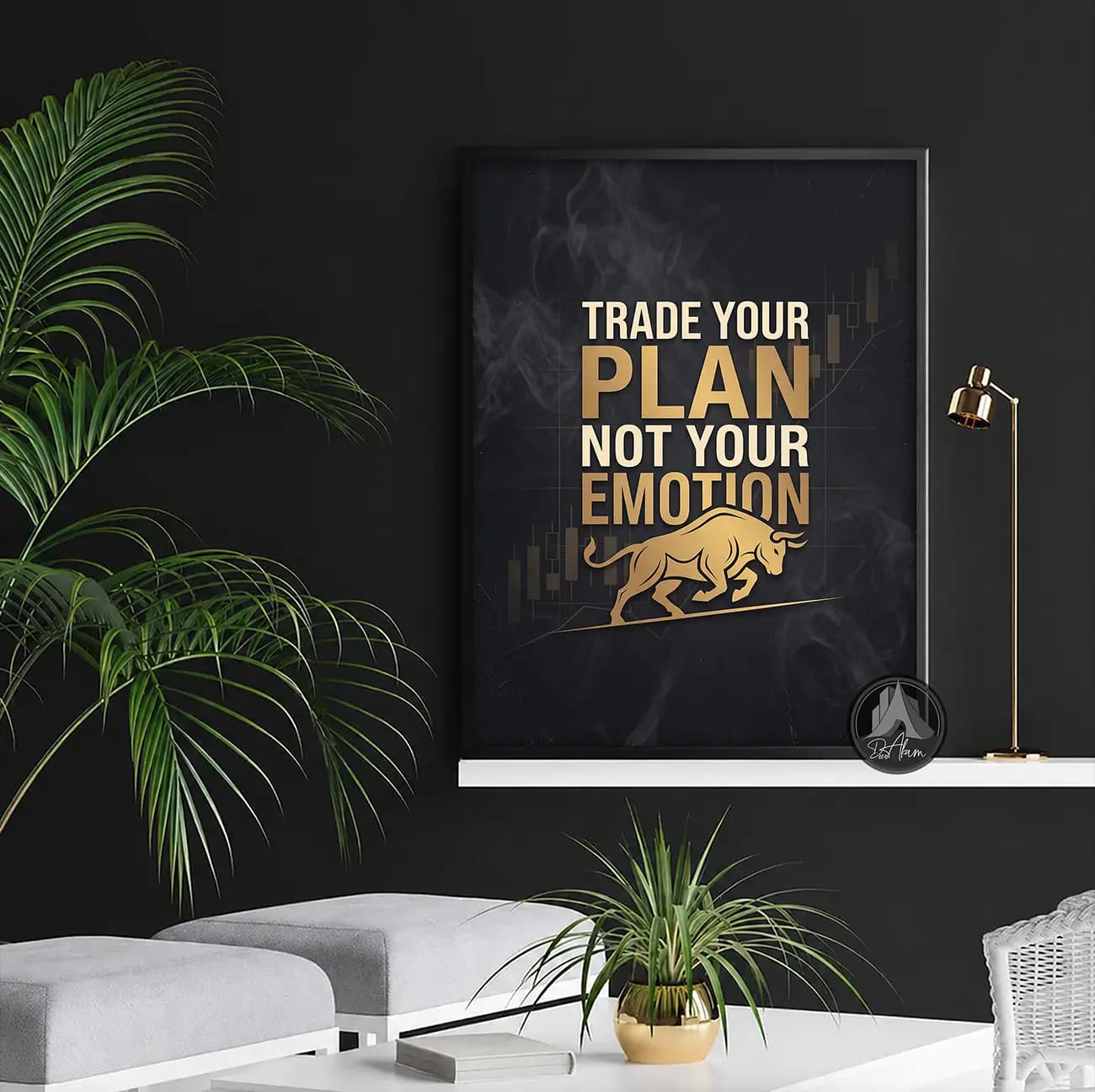 تابلو انگیزشی ترید Trade Your Plan کد DA-(1406) | دکور معامله‌گری — تصویر ۴