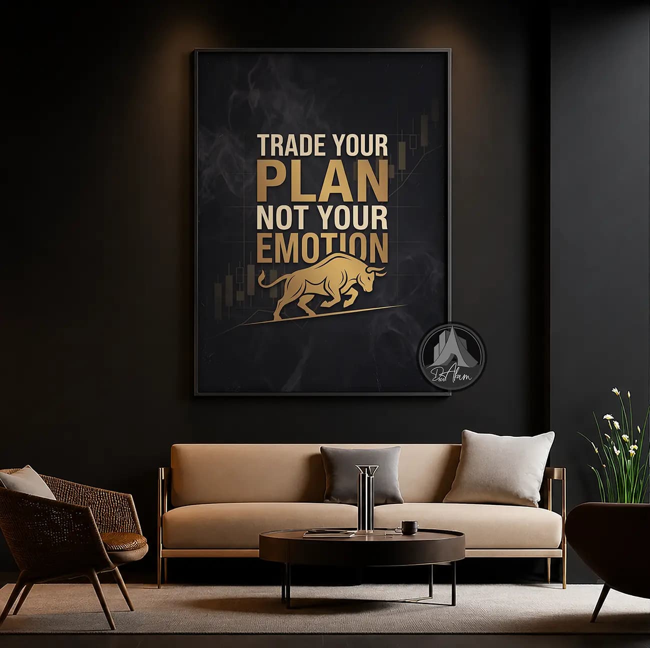تابلو انگیزشی ترید Trade Your Plan کد DA-(1406) | دکور معامله‌گری — تصویر ۶