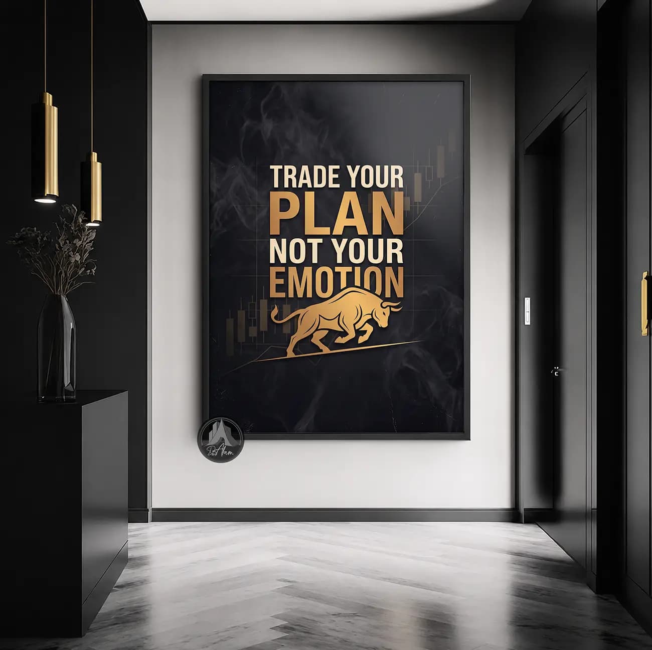 تابلو انگیزشی ترید Trade Your Plan کد DA-(1406) | دکور معاملهگری