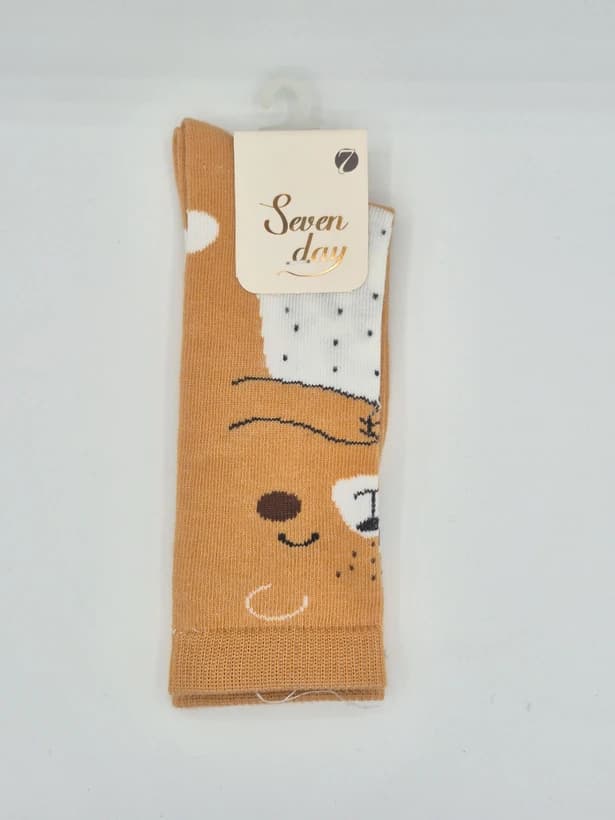 جوراب طرح دار ساق بلند seven day برای سن ۲ سال