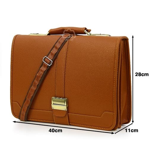 کیف دستی اداری چرم مصنوعی مدل 455 با محل نگهداری لپ تاپ تا سایز 15.6 اینچ — تصویر ۲