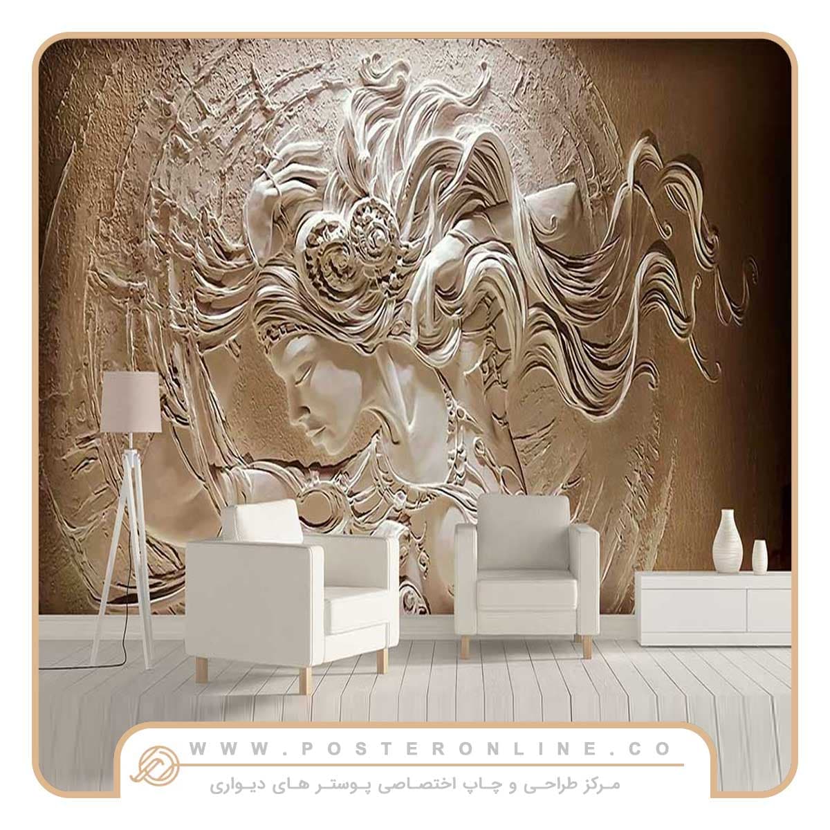 پوستر دیواری لاکچری کچبری مجسمه کد m-12439