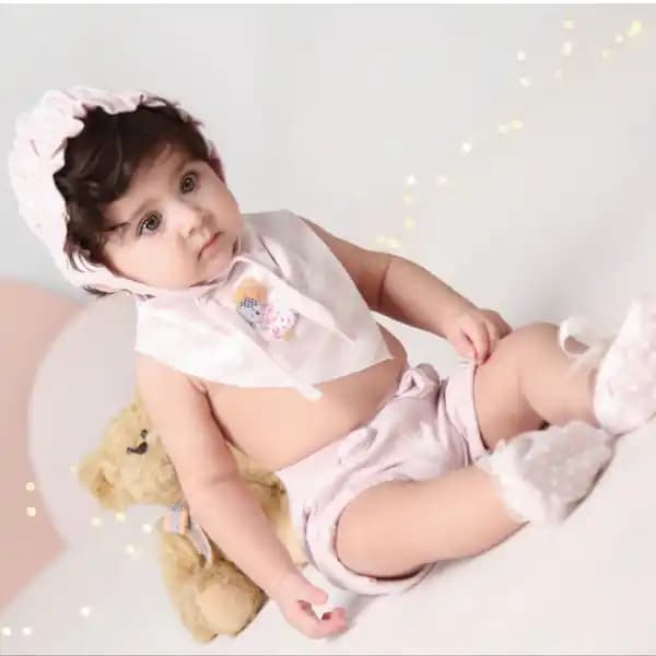 دستمال گردن دخترانه نوزاد طرح ویولت دانالو DANALOO