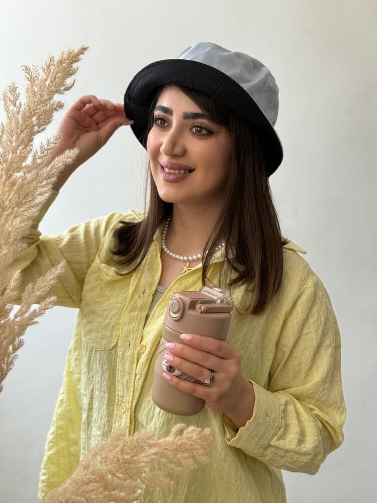 کلاه باکت کتان ساده دورو 2555 — تصویر ۳