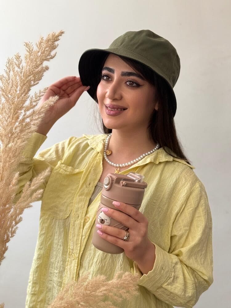 کلاه باکت کتان ساده دورو 2555 — تصویر ۵