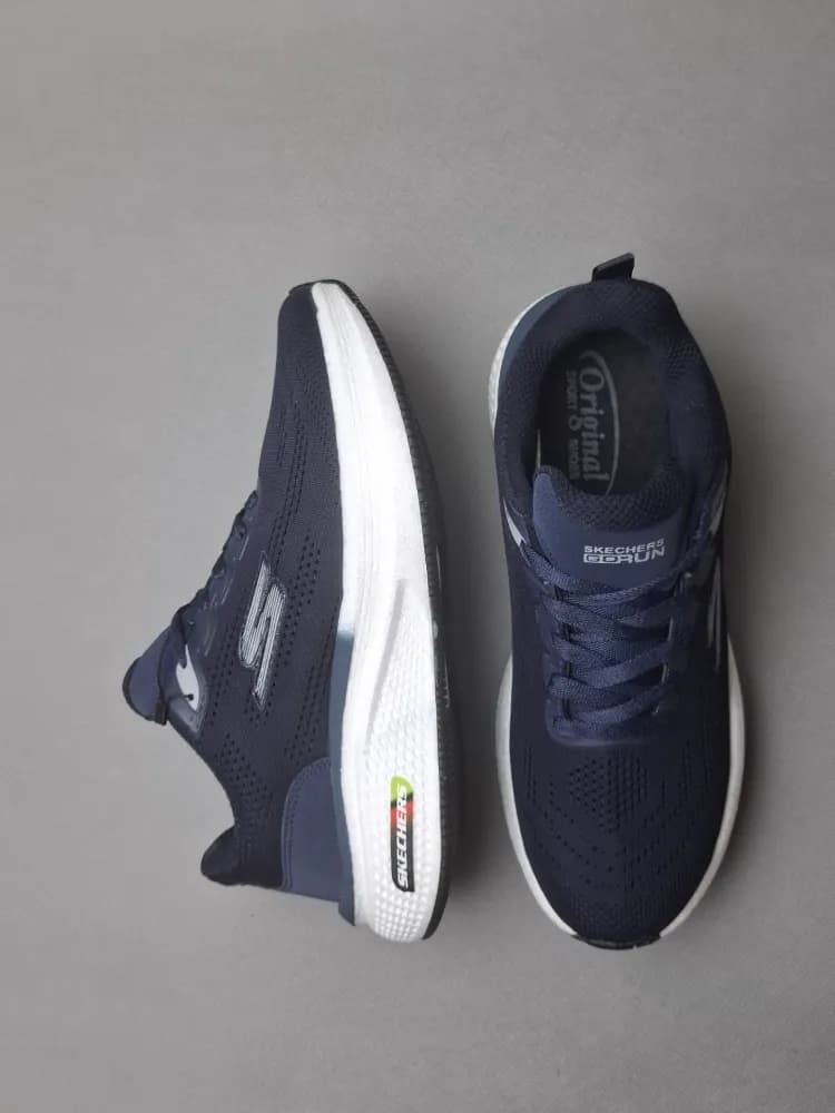 کتونی رانینگ و اسکیچرز زیره بامیکو (Skechers)مردانه وزنانه سرمه ای کد۱۱۷ — تصویر ۲