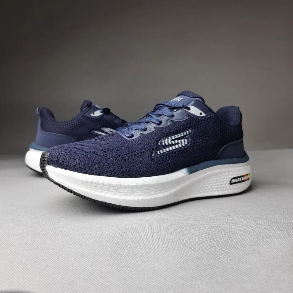 کتونی رانینگ و اسکیچرز زیره بامیکو (Skechers)مردانه وزنانه سرمه ای کد۱۱۷
