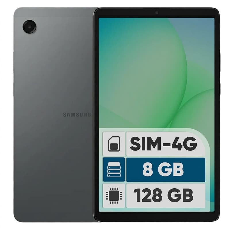 8.7 اینچ سامسونگ مدل Galaxy Tab A11 4G، ظرفیت 128 گیگابایت و رم 8 گیگابایت، قابلیت پشتیبانی از سیم کارت، رزولوشن دوربین 8 مگاپیکسل