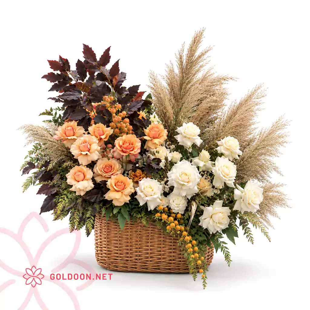 سبد گل رز کد 004
