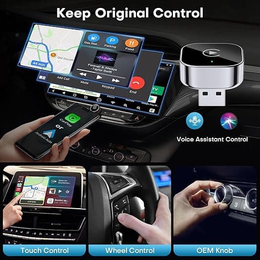 دانگل کارپلی و اندروید اتو Wireless CarPlay و Android Auto مدل 2in1 — تصویر ۳