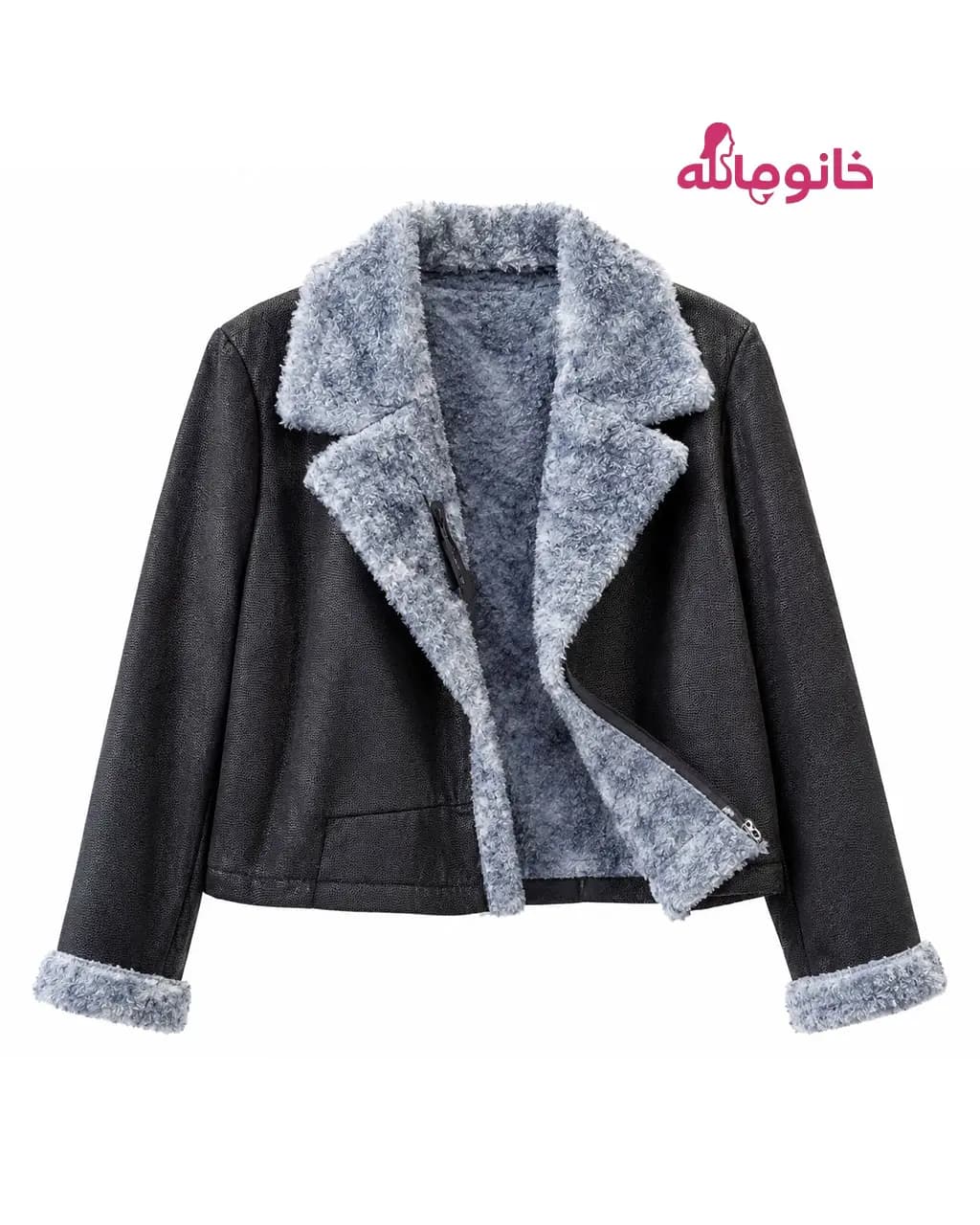 كت چرم دخترانه 70114 یقه انگلیسی آستر پولیشی — تصویر ۳