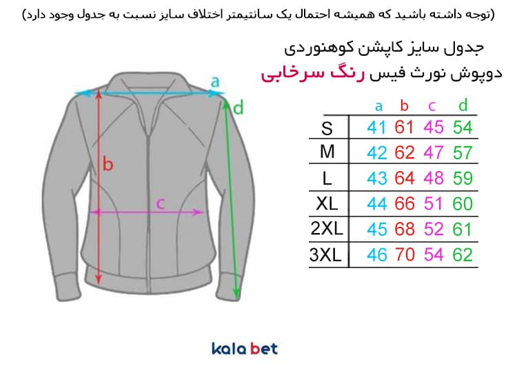 کاپشن کوهنوردی دوپوش نورث فیس کد NF-Magenta — تصویر ۵
