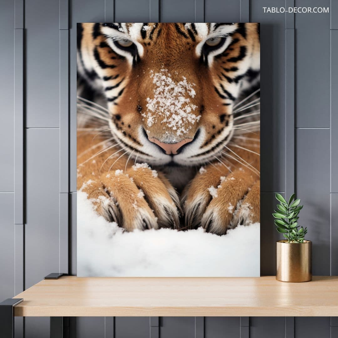 تابلو ببر در برف Tiger in the snow