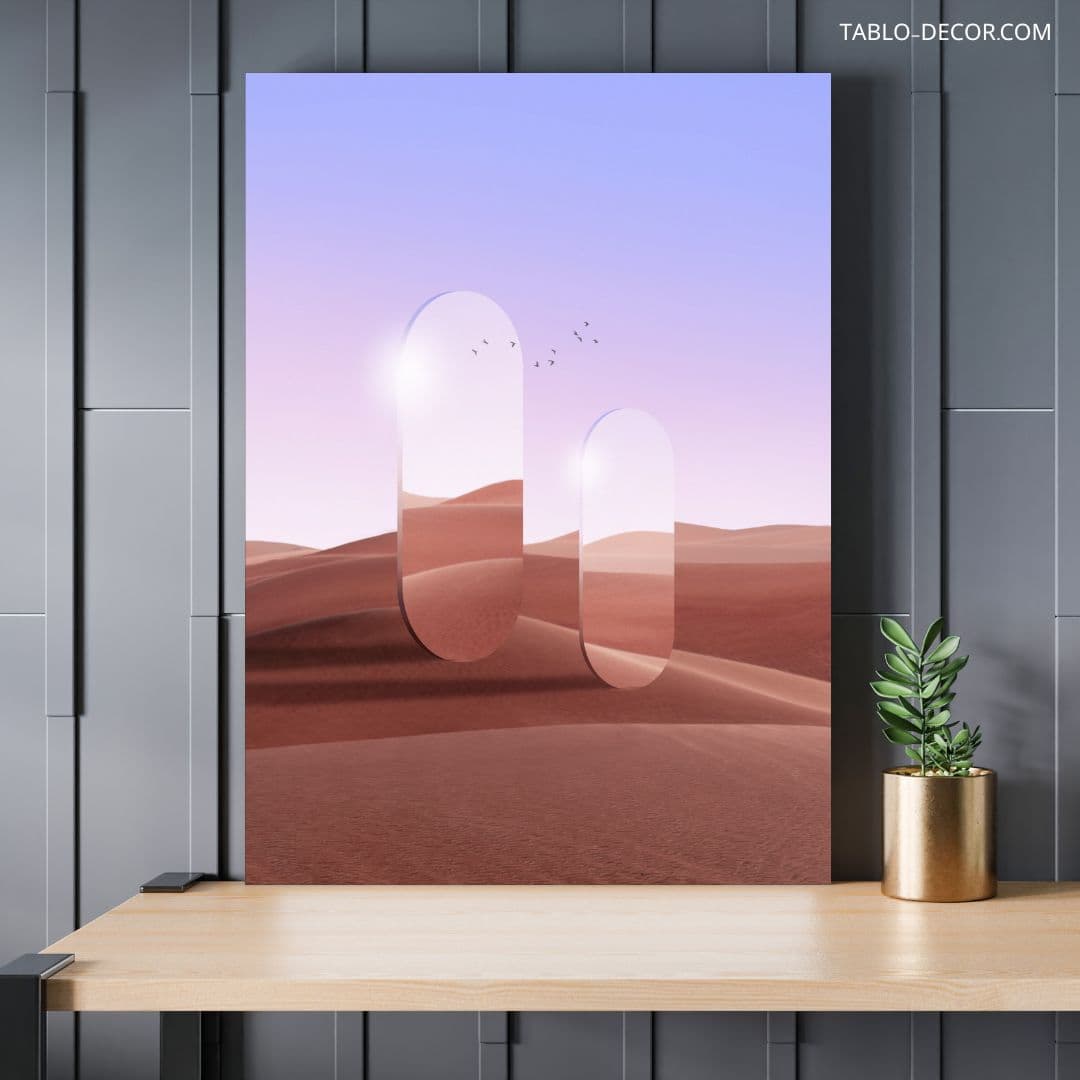 تابلو دکوراتیو مینیمال کویر desert — تصویر ۳