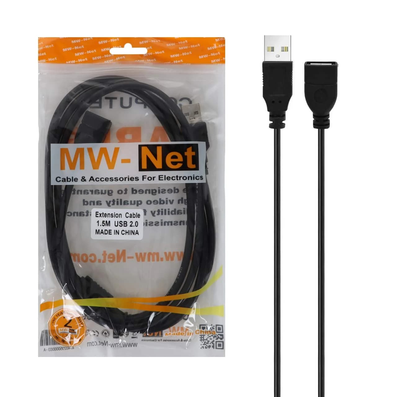 کابل افزایش طول 1.5 متری MW-Net USB 2.0 – مشکی – RYL — تصویر ۲