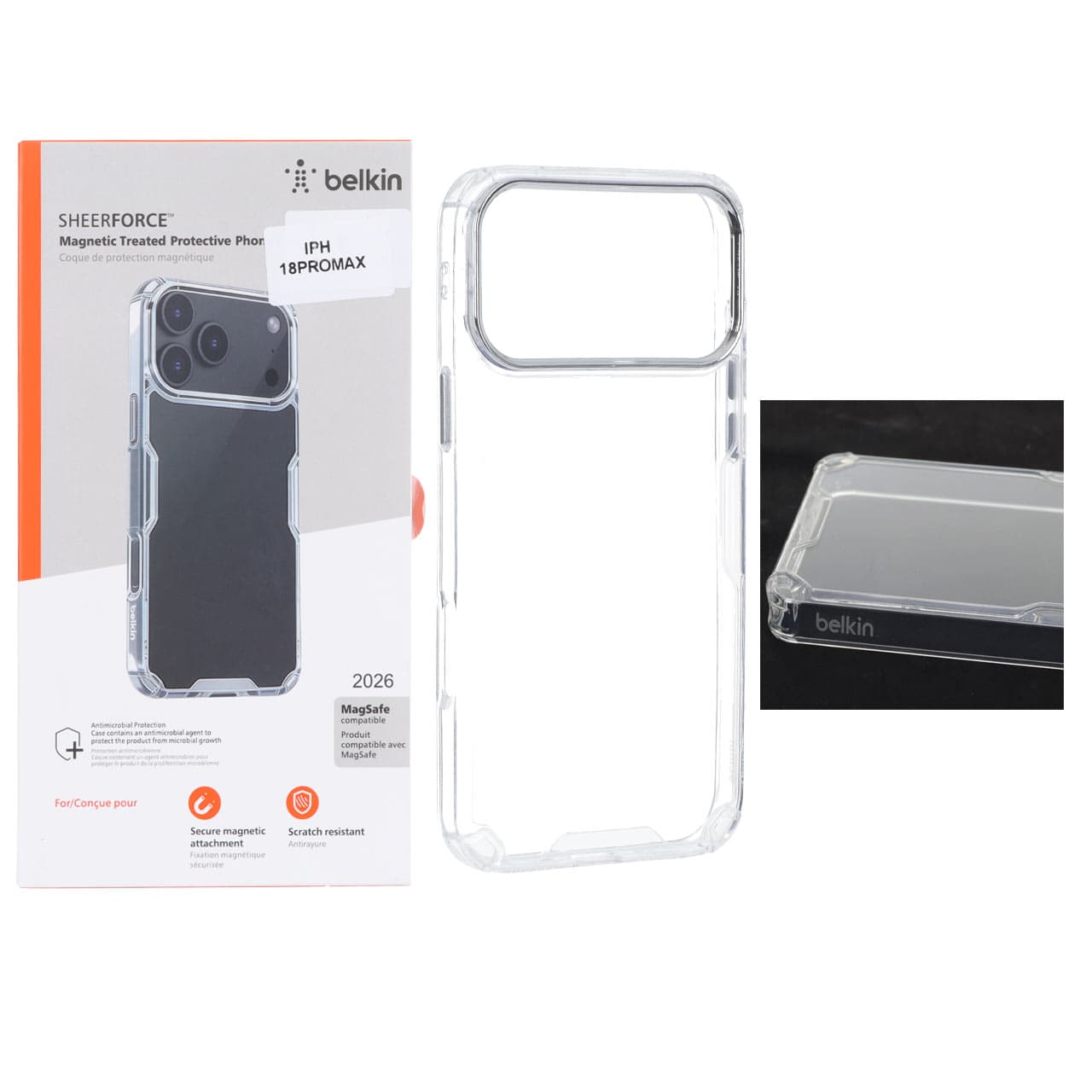 قاب اورجینال Belkin ایربگ دار شفاف Apple iPhone 18 Pro Max (پک دار)