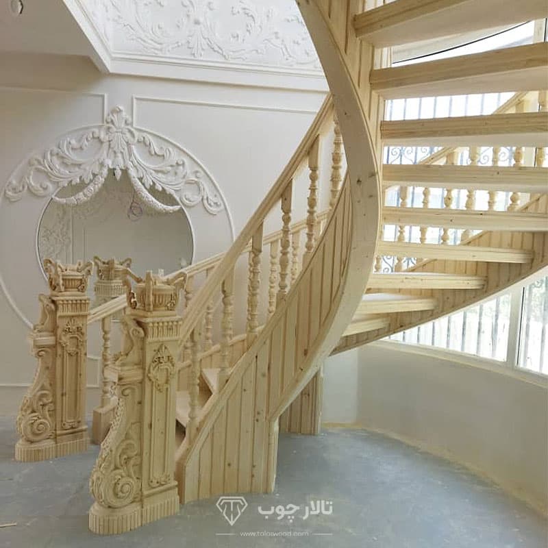 شاه نرده چوبی منبت الماس — تصویر ۳