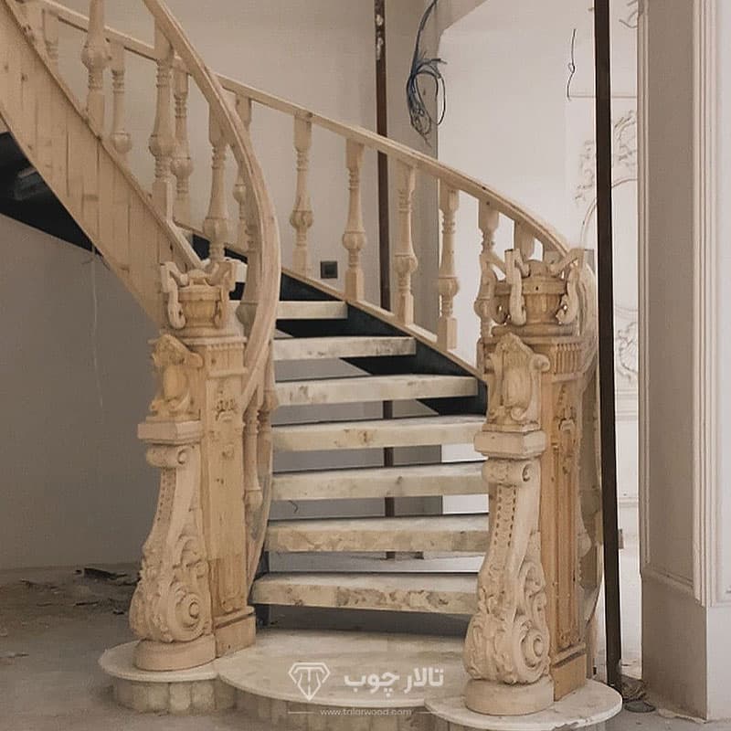 شاه نرده چوبی منبت الماس — تصویر ۶