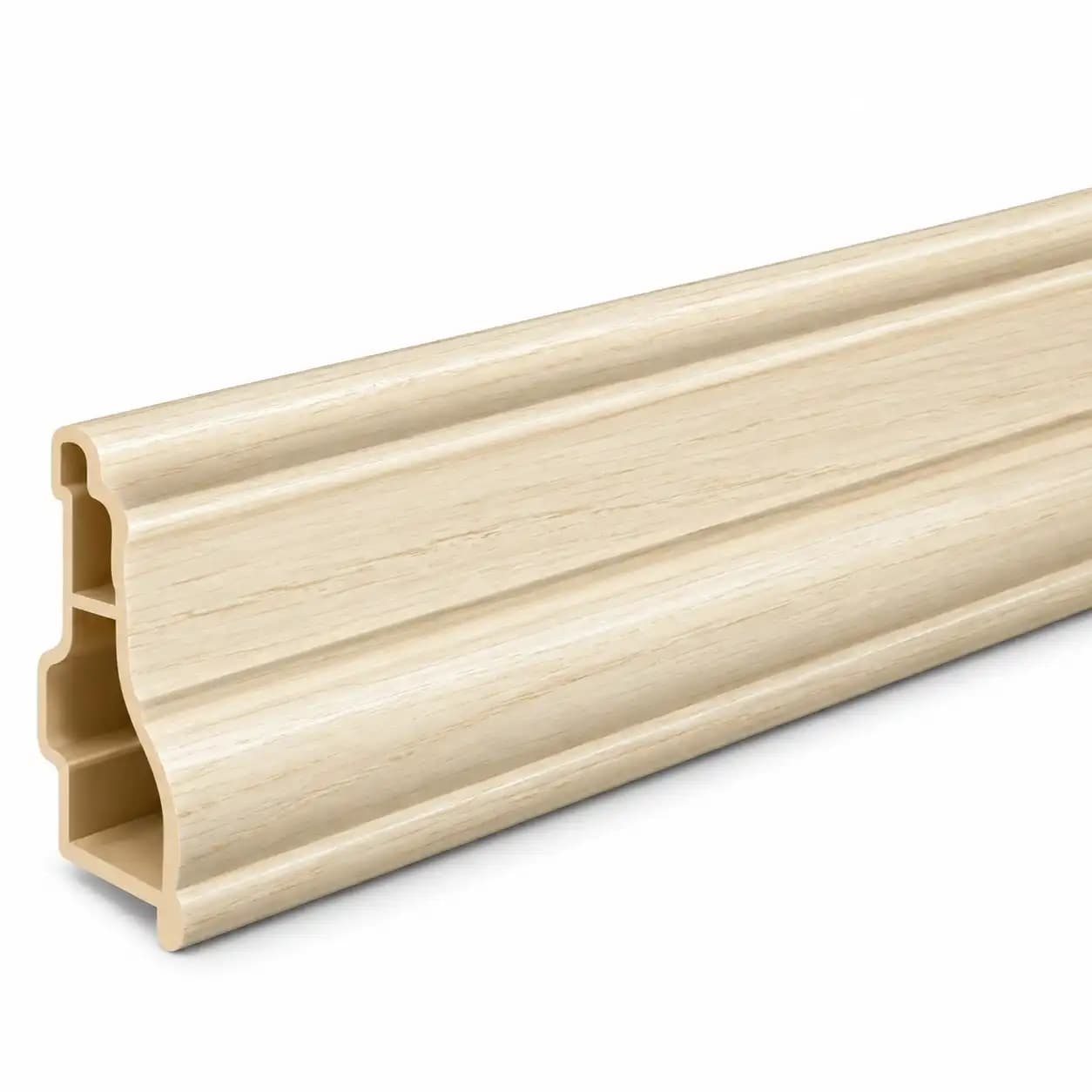 قرنیز داکتی PVC طرح چوب کرم استخوانی ۷ سانتی‌متر