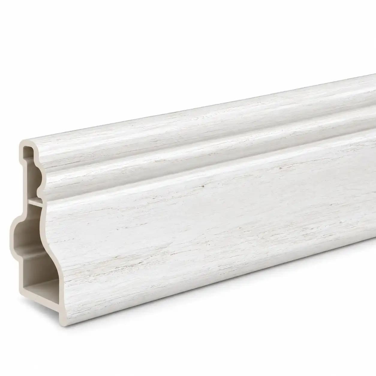 قرنیز داکتی PVC طرح چوب سفید ۷ سانتی‌متر