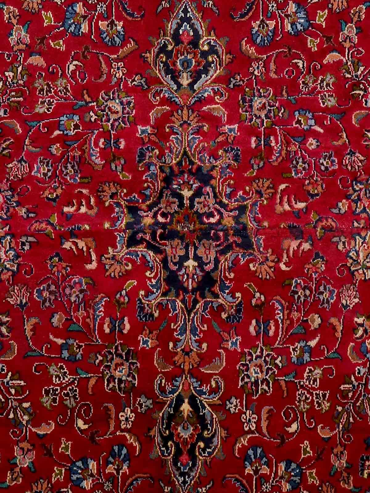 فرش دستبافت وینتیج دوبَر 6 متری ابعاد 245×265 مشهد کد 040415 — تصویر ۵