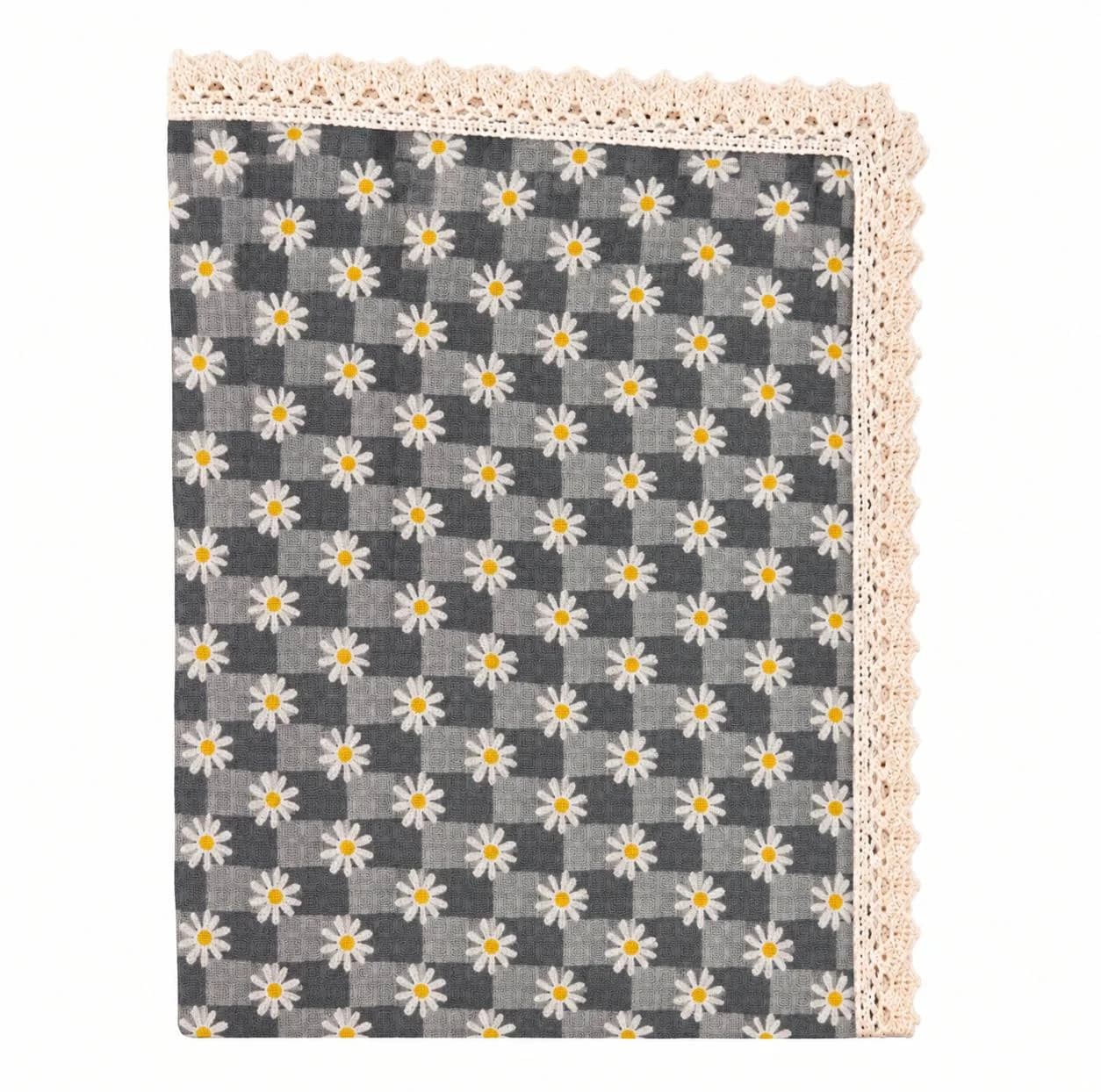 رومیزی مدل چهارخانه بابونه کد 04 سایز 300×140 سانتی‌متر