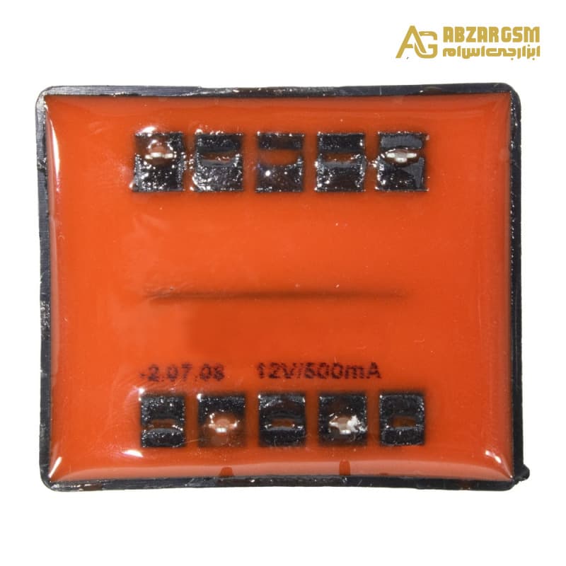 ترانس روبردی 12 ولت 500 میلی آمپر 12V-500mA اپکسی رزین — تصویر ۲