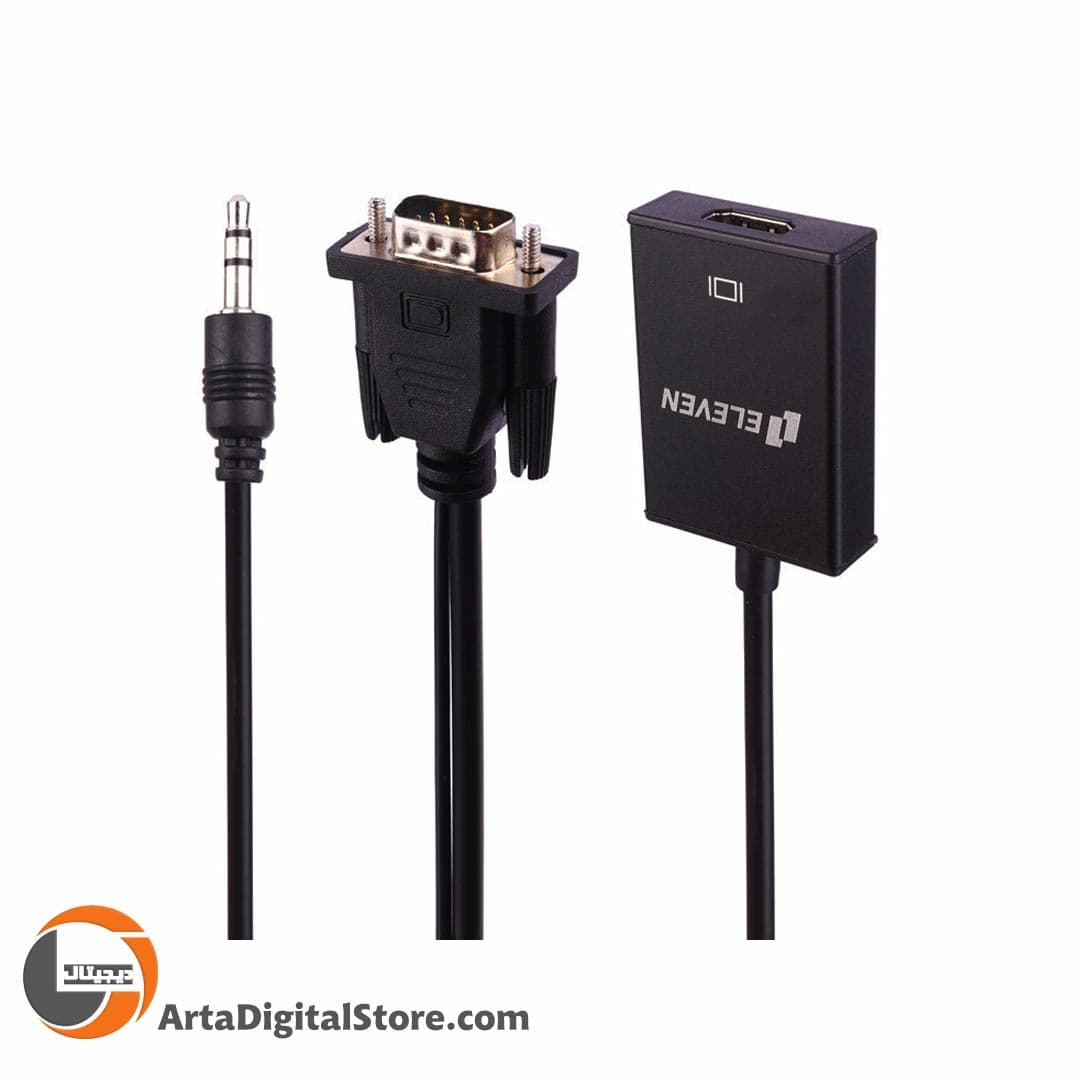 تبدیل Eleven CV1000 VGA To HDMI Adapter With Audio Cable Black