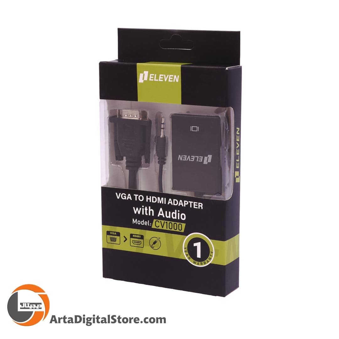 تبدیل Eleven CV1000 VGA To HDMI Adapter With Audio Cable Black — تصویر ۲