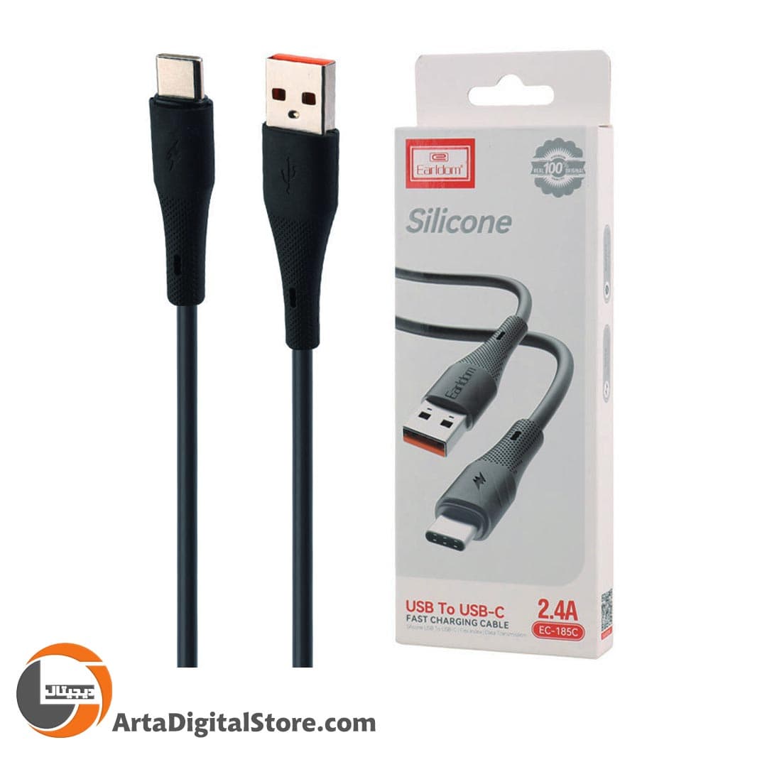 کابل تایپ سی فست شارژ Earldom EC-185C 2.4A USB To Type-C USB Cable طول 1M