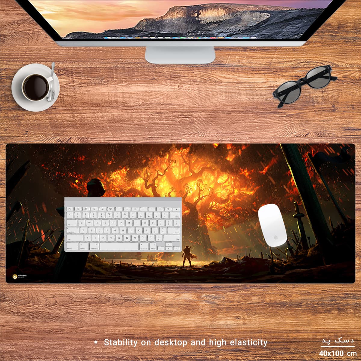 دسک پد هومرو مدل HX611 طرح World of Warcraft سایز 40×100 سانتی‌متر — تصویر ۲