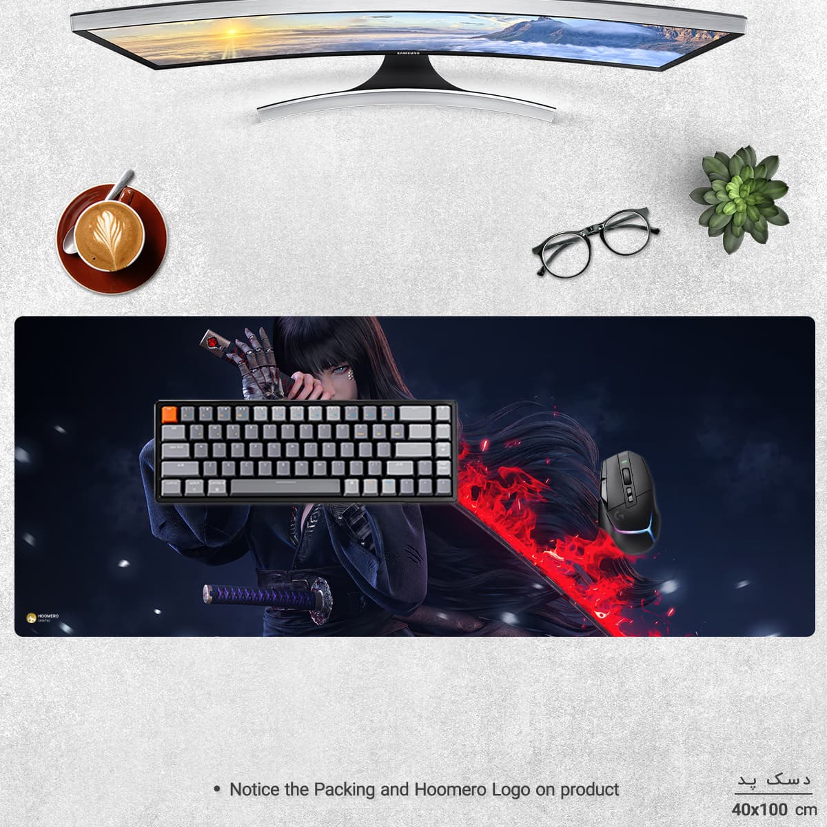 دسک پد هومرو مدل HX568 طرح Sekiro Shadows Die Twice سایز 40×100 سانتی‌متر — تصویر ۲